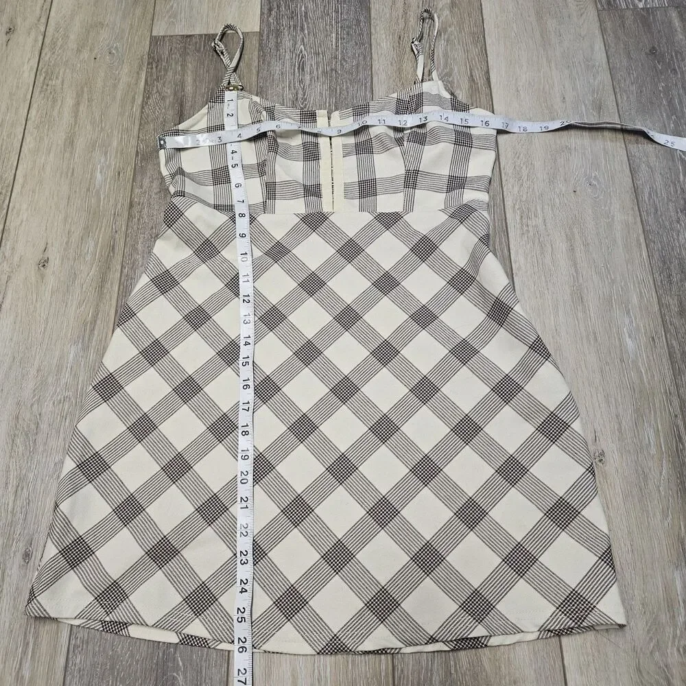 Urban Outfitters Keya Hook & Eye Plaid Mini Dress Sleeveless Women's Medium
